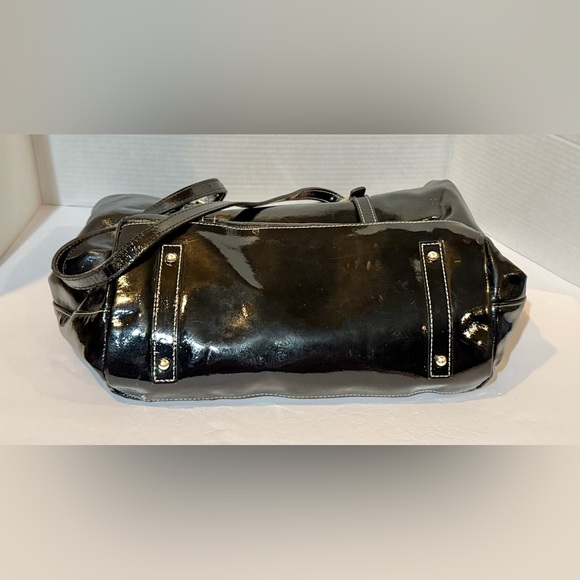 Dooney and Bourke Black Patent Leather Travel Tote Bag Used Good Condition - Picture 12 of 16